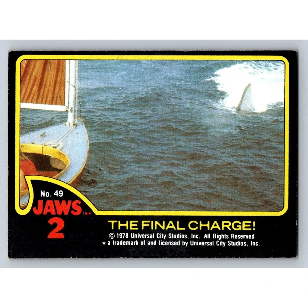 Jaws 2 The Final Charge! 1978 Topps Trading Card #49 Movie Memorabilia